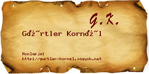 Gürtler Kornél névjegykártya