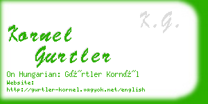 kornel gurtler business card